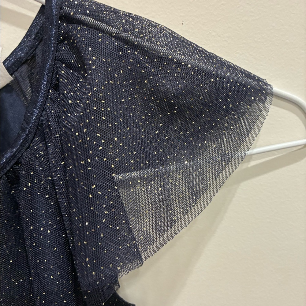 H&M Sparkle Tulle Cold-Shoulder Dress in Navy 2T (2-3Y) girl - Picture 3 of 6